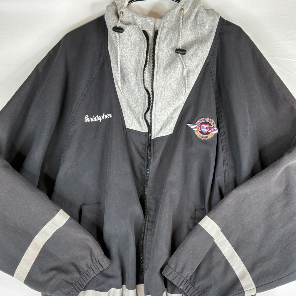 Cool Southwest Airlines SWA Employee Zip Jacket Hoodie Reflective Embroidered XL